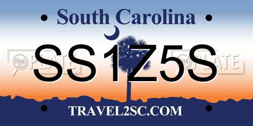 SS1Z5S South Carolina License Plate