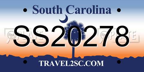 SS20278 South Carolina License Plate