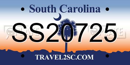 SS20725 South Carolina License Plate