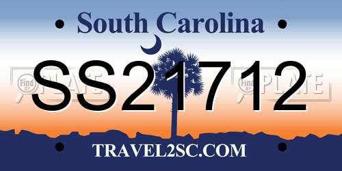 SS21712 South Carolina License Plate