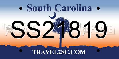 SS21819 South Carolina License Plate