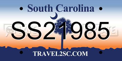 SS21985 South Carolina License Plate