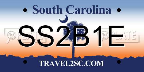 SS2B1E South Carolina License Plate