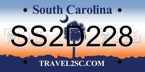SS2D228 South Carolina License Plate
