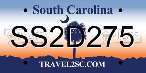SS2D275 South Carolina License Plate