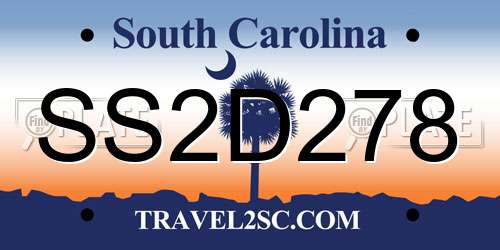 SS2D278 South Carolina License Plate