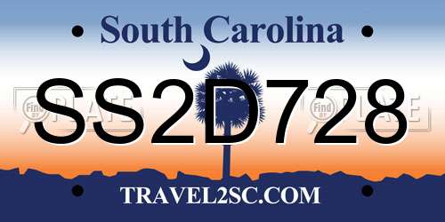 SS2D728 South Carolina License Plate