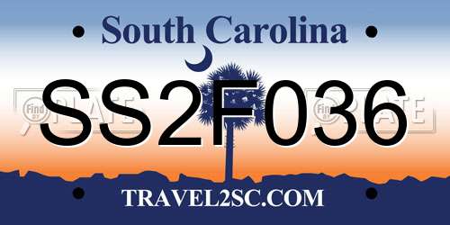SS2F036 South Carolina License Plate
