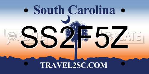 SS2F5Z South Carolina License Plate