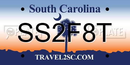 SS2F8T South Carolina License Plate