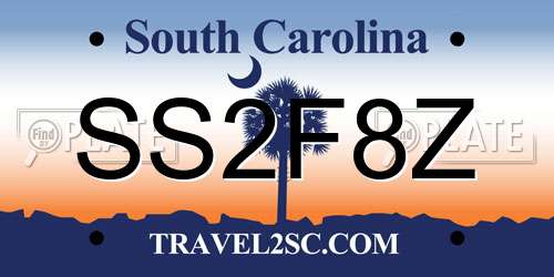 SS2F8Z South Carolina License Plate
