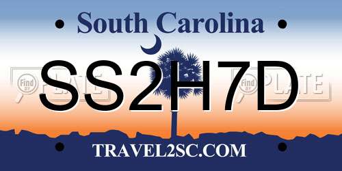 SS2H7D South Carolina License Plate