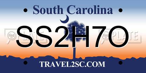 SS2H7O South Carolina License Plate