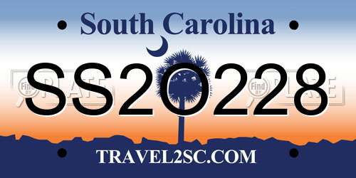SS2O228 South Carolina License Plate