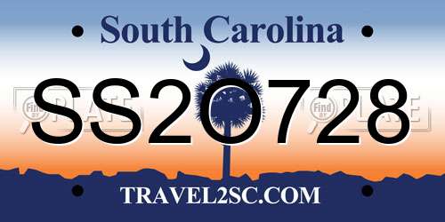 SS2O728 South Carolina License Plate
