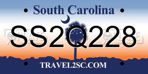 SS2Q228 South Carolina License Plate