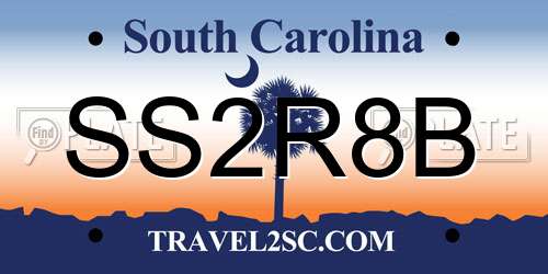 SS2R8B South Carolina License Plate