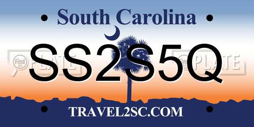 SS2S5Q South Carolina License Plate