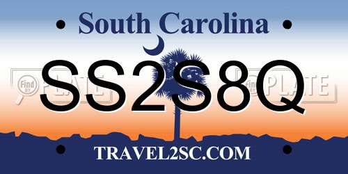 SS2S8Q South Carolina License Plate
