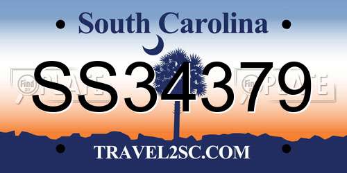 SS34379 South Carolina License Plate