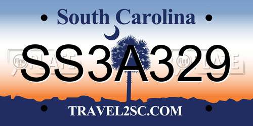 SS3A329 South Carolina License Plate