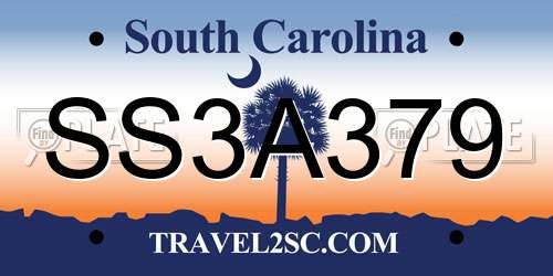 SS3A379 South Carolina License Plate