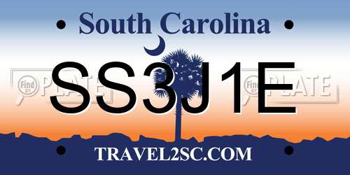 SS3J1E South Carolina License Plate