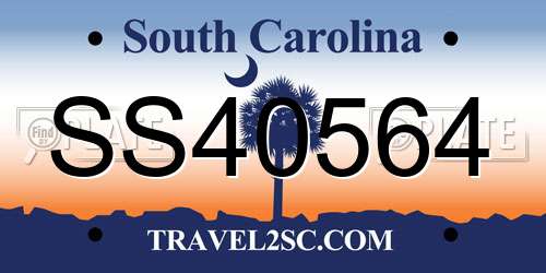 SS40564 South Carolina License Plate