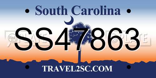 SS47863 South Carolina License Plate