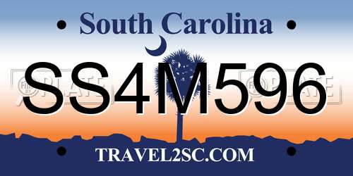 SS4M596 South Carolina License Plate