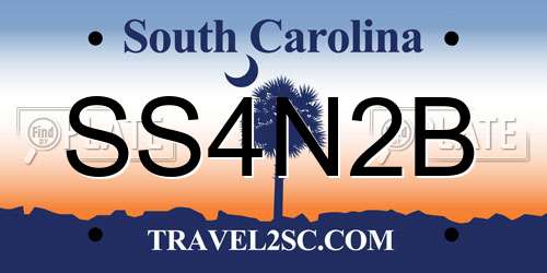 SS4N2B South Carolina License Plate