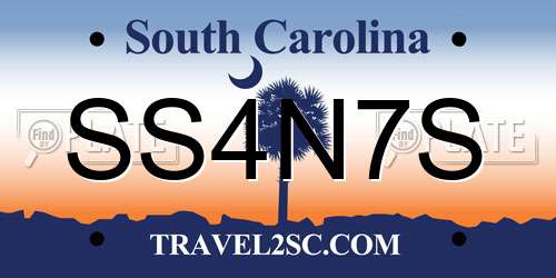 SS4N7S South Carolina License Plate