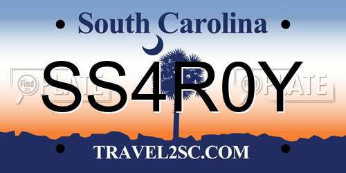 SS4R0Y South Carolina License Plate