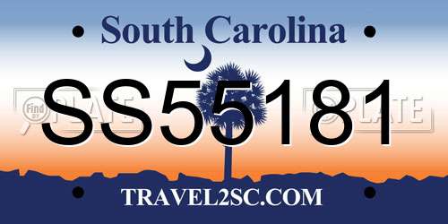SS55181 South Carolina License Plate