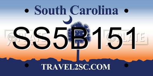 SS5B151 South Carolina License Plate