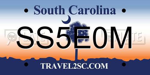 SS5E0M South Carolina License Plate