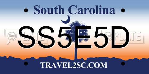 SS5E5D South Carolina License Plate