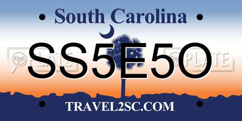 SS5E5O South Carolina License Plate