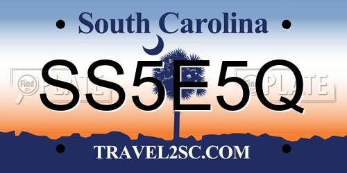 SS5E5Q South Carolina License Plate