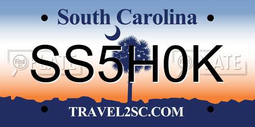 SS5H0K South Carolina License Plate