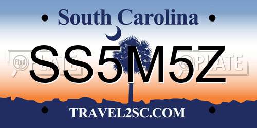 SS5M5Z South Carolina License Plate