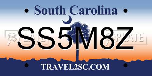 SS5M8Z South Carolina License Plate