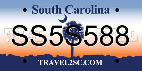 SS5S588 South Carolina License Plate