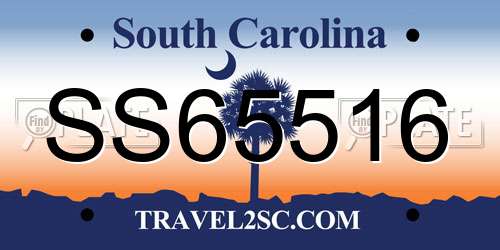 SS65516 South Carolina License Plate