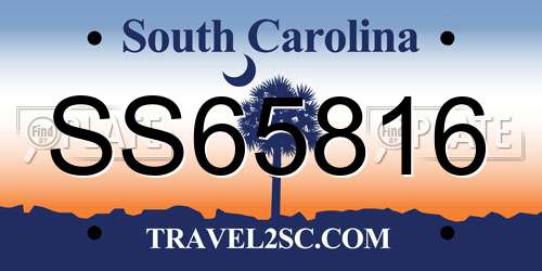 SS65816 South Carolina License Plate