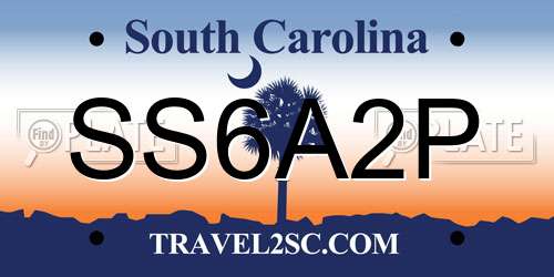 SS6A2P South Carolina License Plate