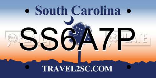SS6A7P South Carolina License Plate