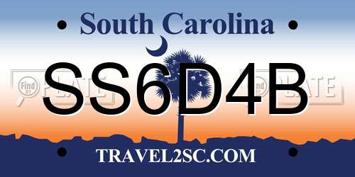 SS6D4B South Carolina License Plate