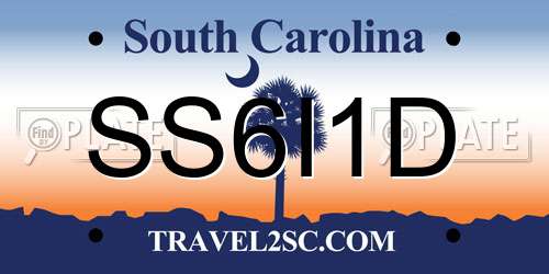 SS6I1D South Carolina License Plate