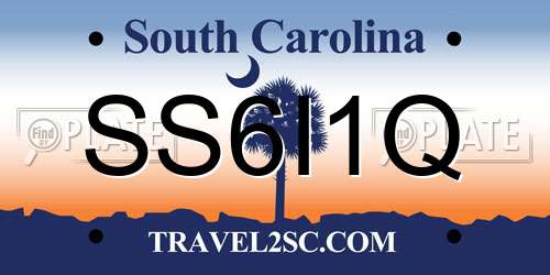 SS6I1Q South Carolina License Plate